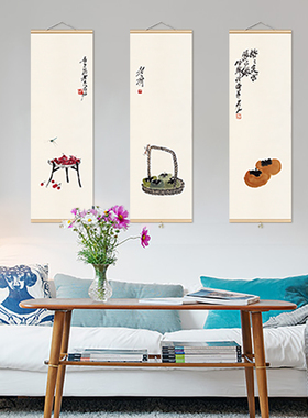 齐白石小品国画茶室禅意玄关装饰