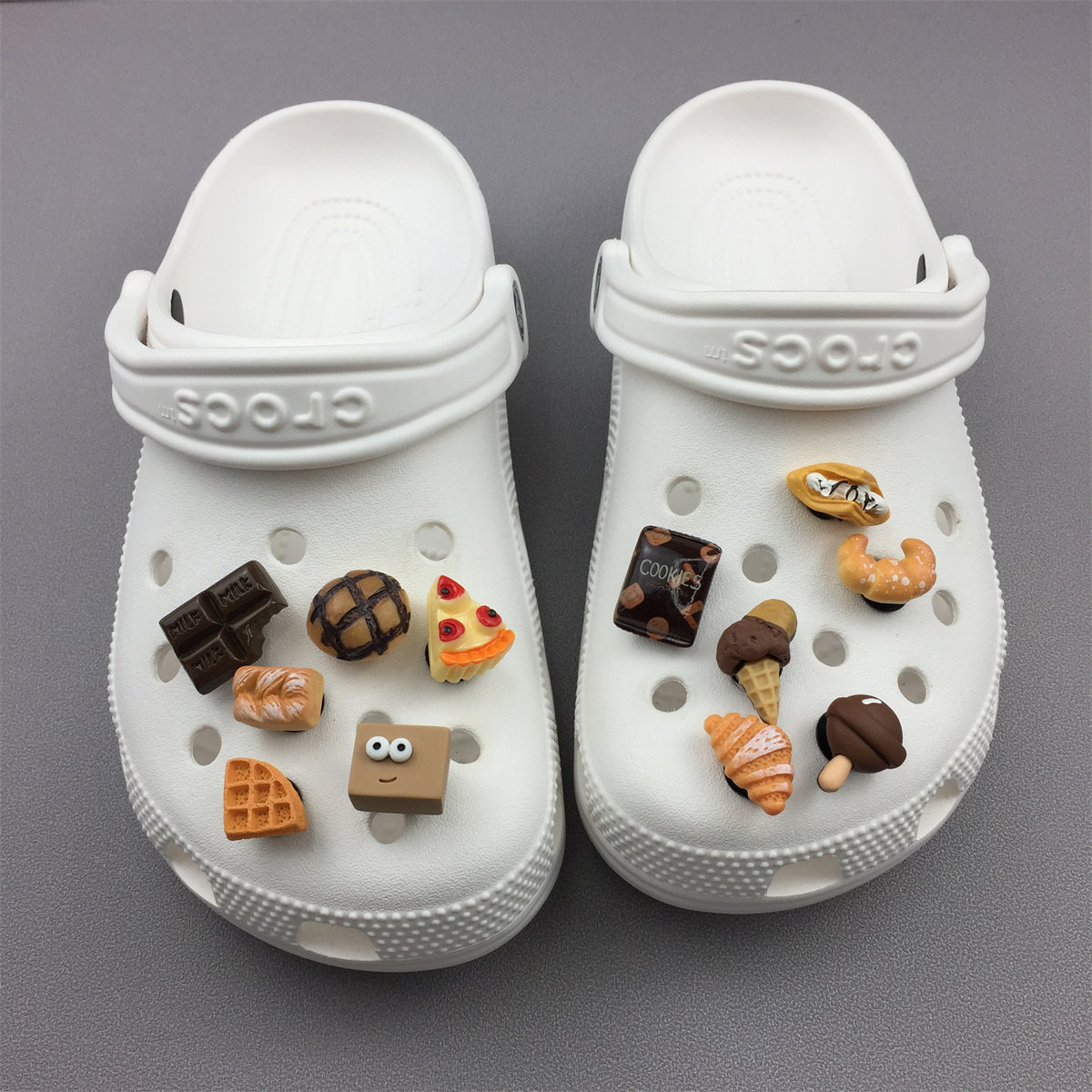 适配crocs洞洞鞋配饰diy智必星鞋扣鞋花装饰扣仿真食玩可拆卸卡扣_虎窝淘