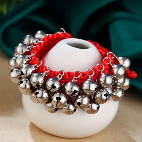 舞蹈表演道具铃铛脚链女有声韩版时尚民族风会响手链一步一响脚环