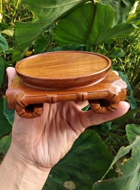 非洲酸枝整木一体制作天圆地方底座茶具瓷器香炉奇石底座