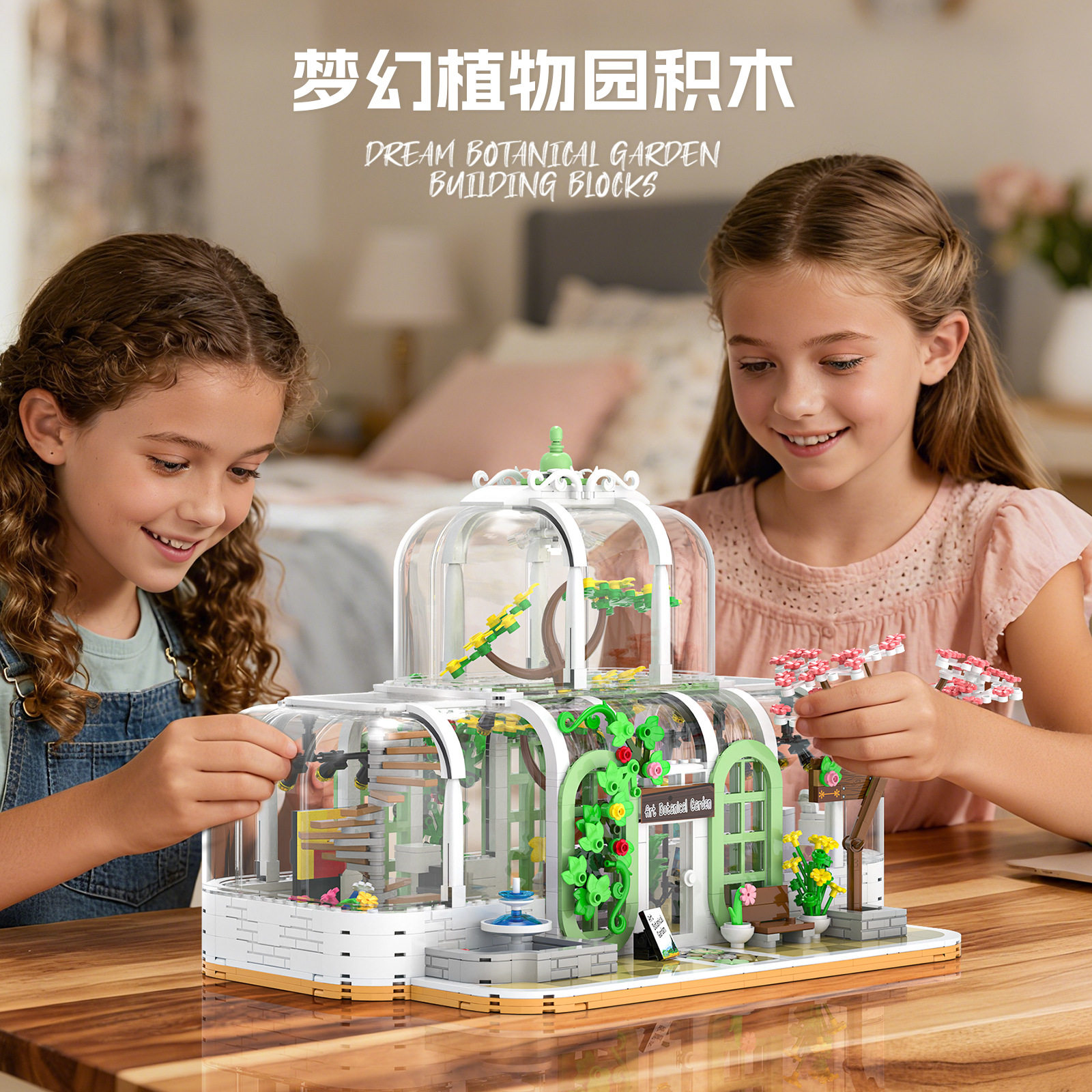 砖悦新品66105小颗粒DIY拼装玩具大型建筑积木治愈系透明艺术花房,淘宝优惠券,粉丝福利购,淘宝优惠卷