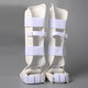 White karate shin guard and foot guard, leg guard, foot guard, karate guard, leg guard, adult karate leg guard