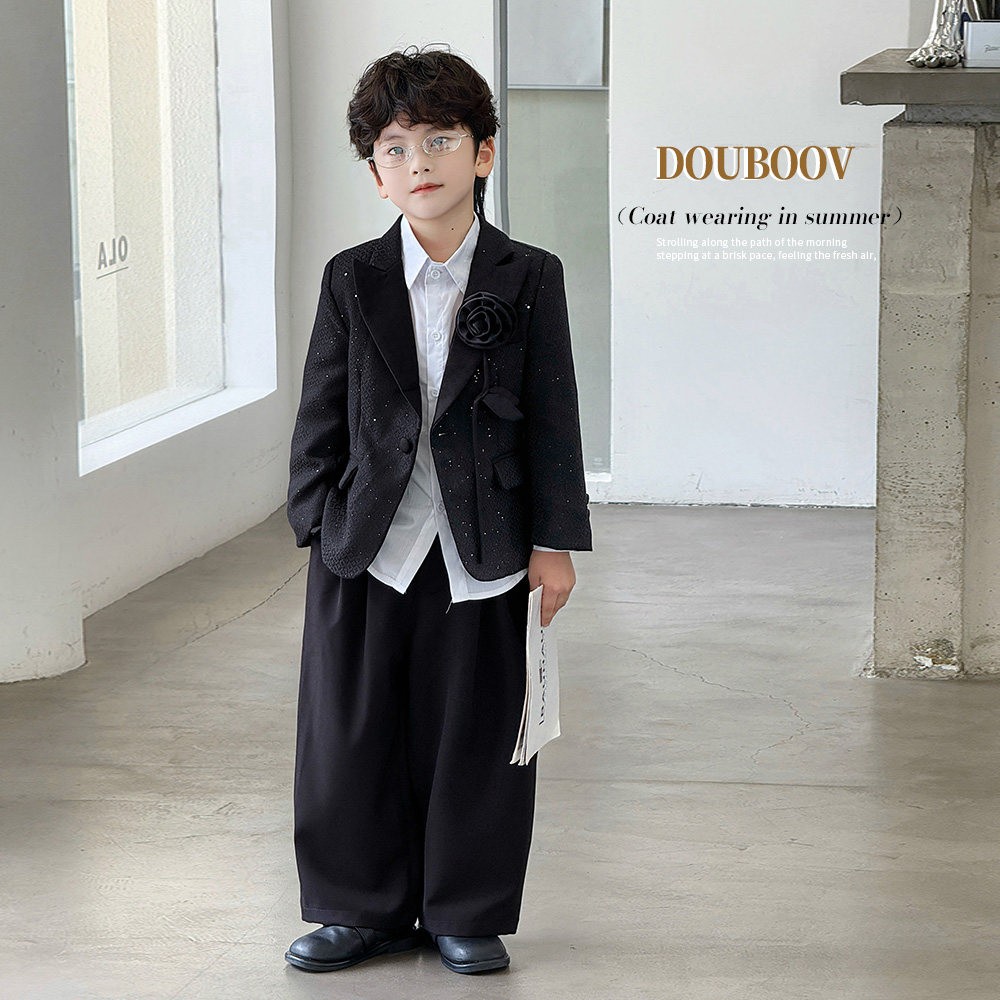 男童西服外套2025秋季新款儿童韩系闪片西装礼服套装宝宝演出服潮,淘宝优惠券,粉丝福利购,淘宝优惠卷