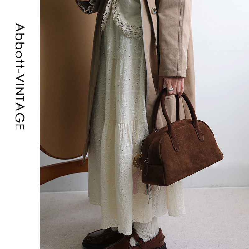 AbbottVINTAGE【波士顿包】原创设计磨砂牛皮手提包秋冬新款,淘宝优惠券,粉丝福利购,淘宝优惠卷