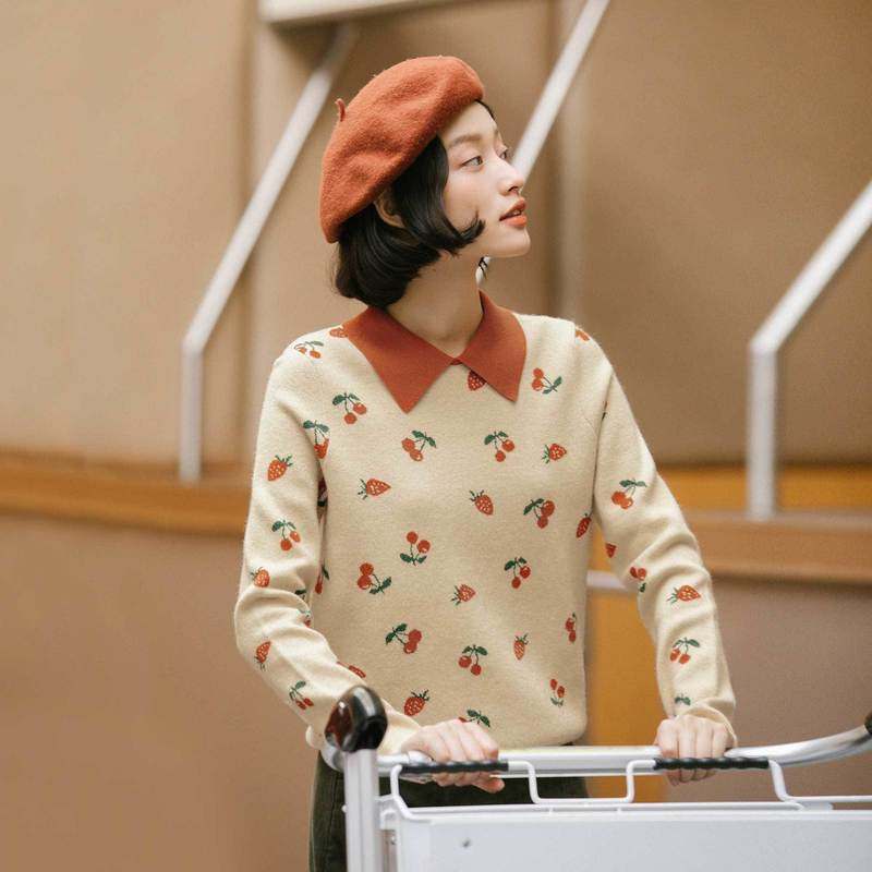 茵曼旗舰店2020冬装新款复古毛衣 茵曼筱茵毛衣