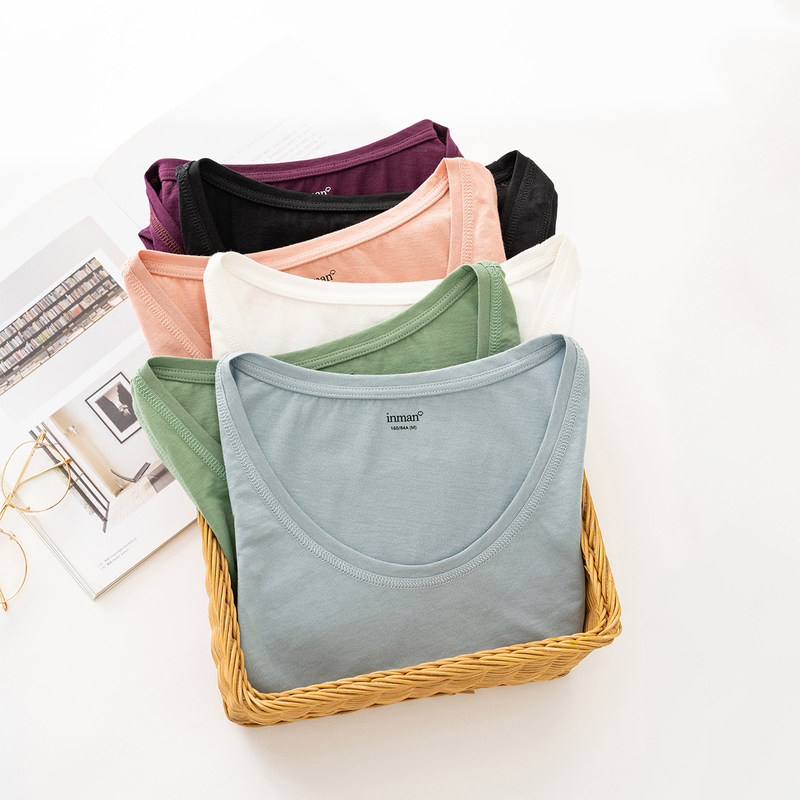 茵曼旗舰店2020夏装茵蔓纯棉小吊带 茵曼翰飞背心吊带