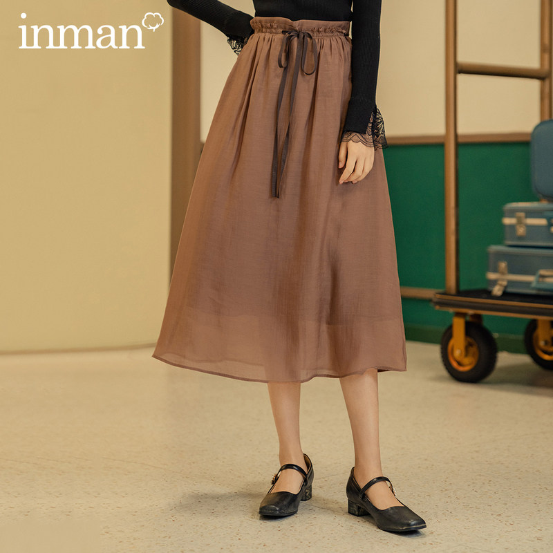 茵曼秋季小心机日系a字裙装半身裙 茵曼翰飞半身裙