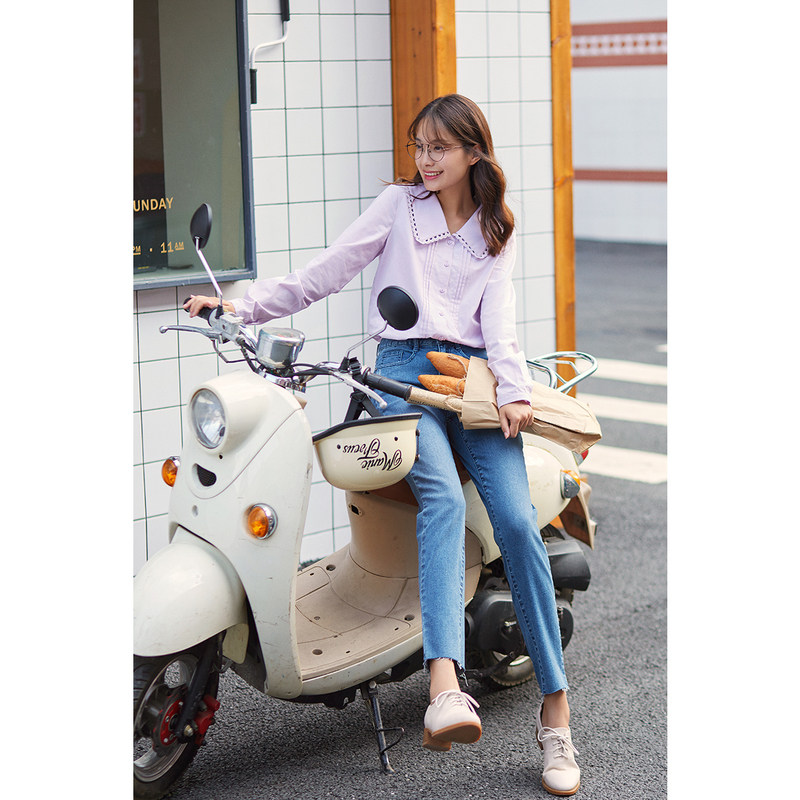 茵曼旗舰店2020年新款春秋季牛仔裤 茵曼翰飞牛仔裤