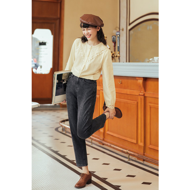 茵曼2020年新款复古宫廷女士衬衫 茵曼田田极客衬衫