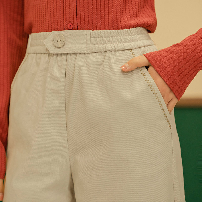 茵曼旗舰店2020新款秋季直筒哈伦裤 茵曼翰飞休闲裤