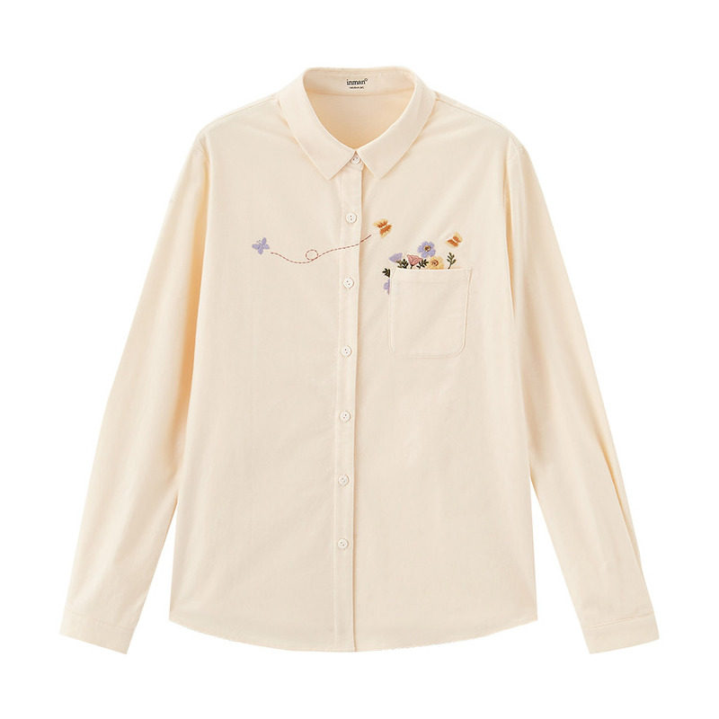 茵曼日系长袖2020年秋季新款衬衫 茵曼田田极客衬衫