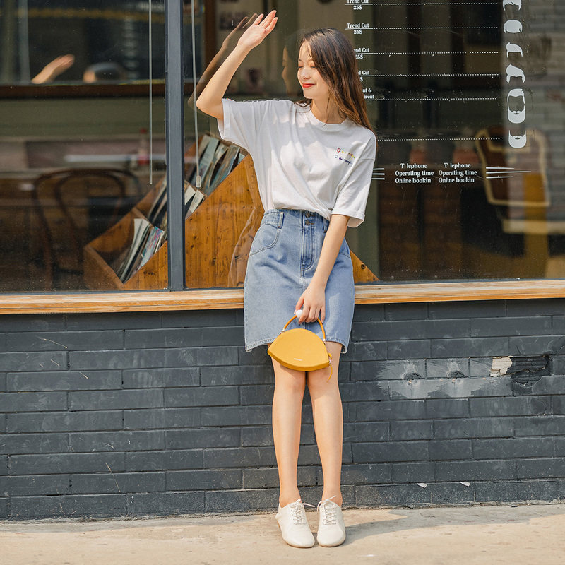 茵曼旗舰店香芋紫色短袖潮宽松t恤 茵曼翰飞T恤