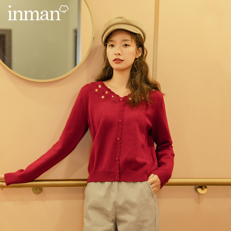 茵曼旗舰店2020早秋款软奶针织衫 茵曼翰飞毛衣