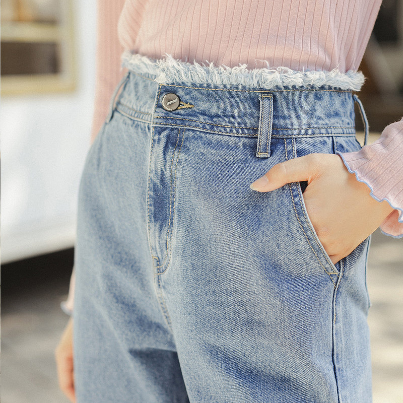  茵曼翰飞牛仔裤