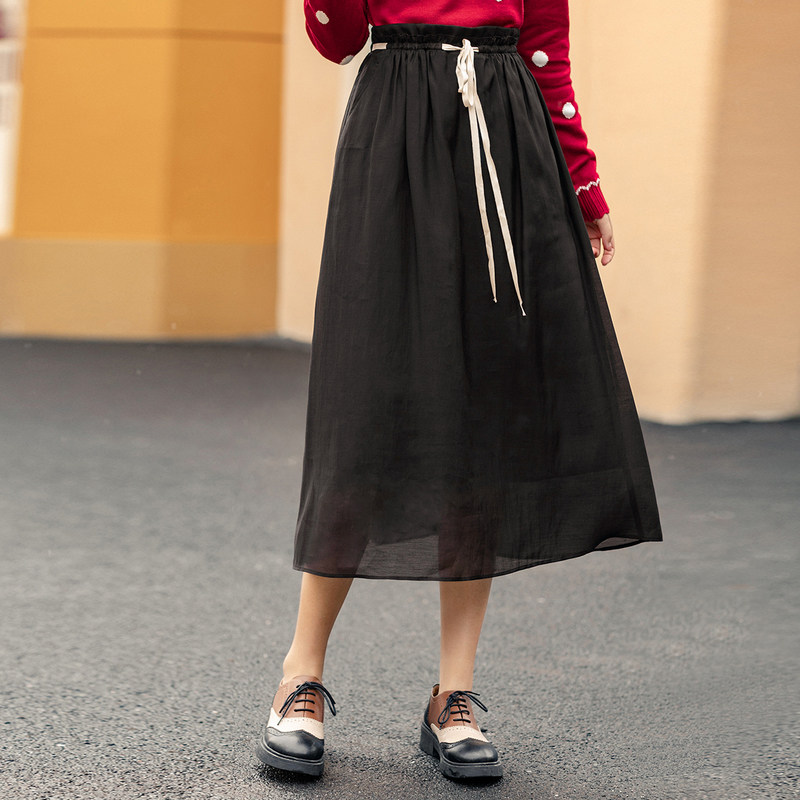 茵曼秋季小心机日系a字裙装半身裙 茵曼翰飞半身裙