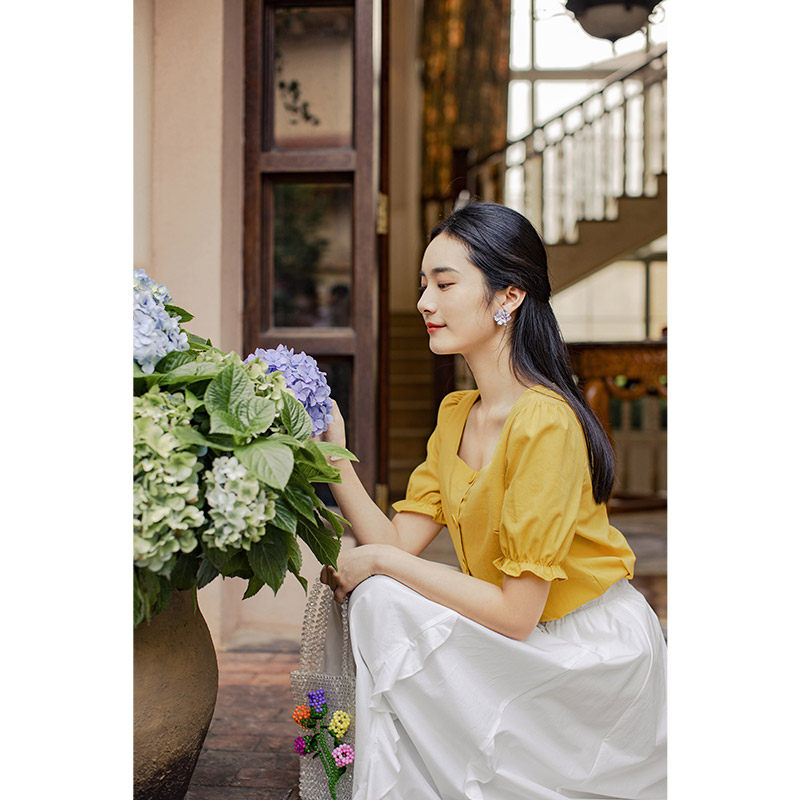 茵曼东大门方领2020夏装新款女衬衫 茵曼田田极客衬衫