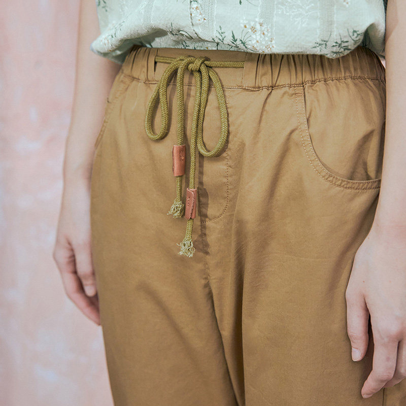 茵曼女裤夏季薄款透气凉快潮休闲裤 茵曼田田极客休闲裤