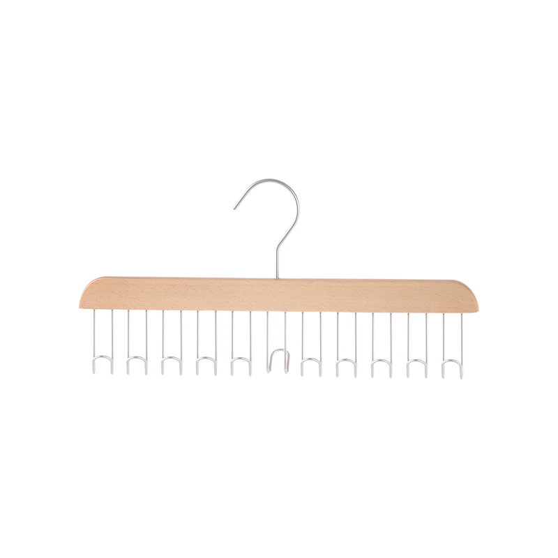 霜山榉木多钩衣架多功能背心吊带收纳神器宿舍家用可叠加挂衣架 - 图3