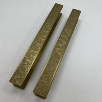 New Chinese imitation antique bronze glass door handle modern wooden door handle golden Xiangyun Carved Hotel Door Armrest Spot