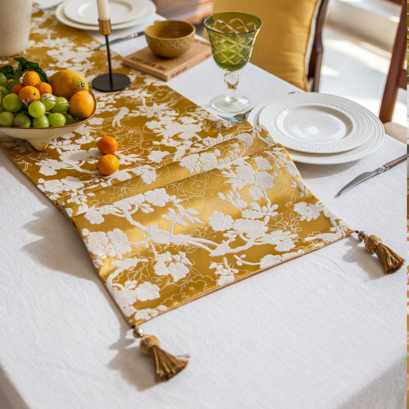 复古美式高级感美式法式立体刺绣流苏餐桌玄关电视柜新中式桌旗,淘宝优惠券,粉丝福利购,淘宝优惠卷