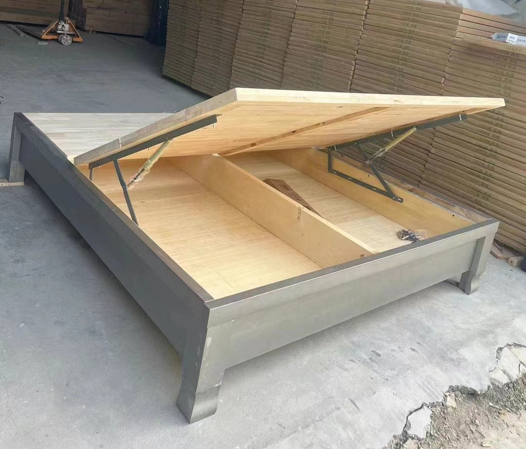 实木床1.5储物箱体床科技布架子床板加厚皮床架床板双人板式1.8米
