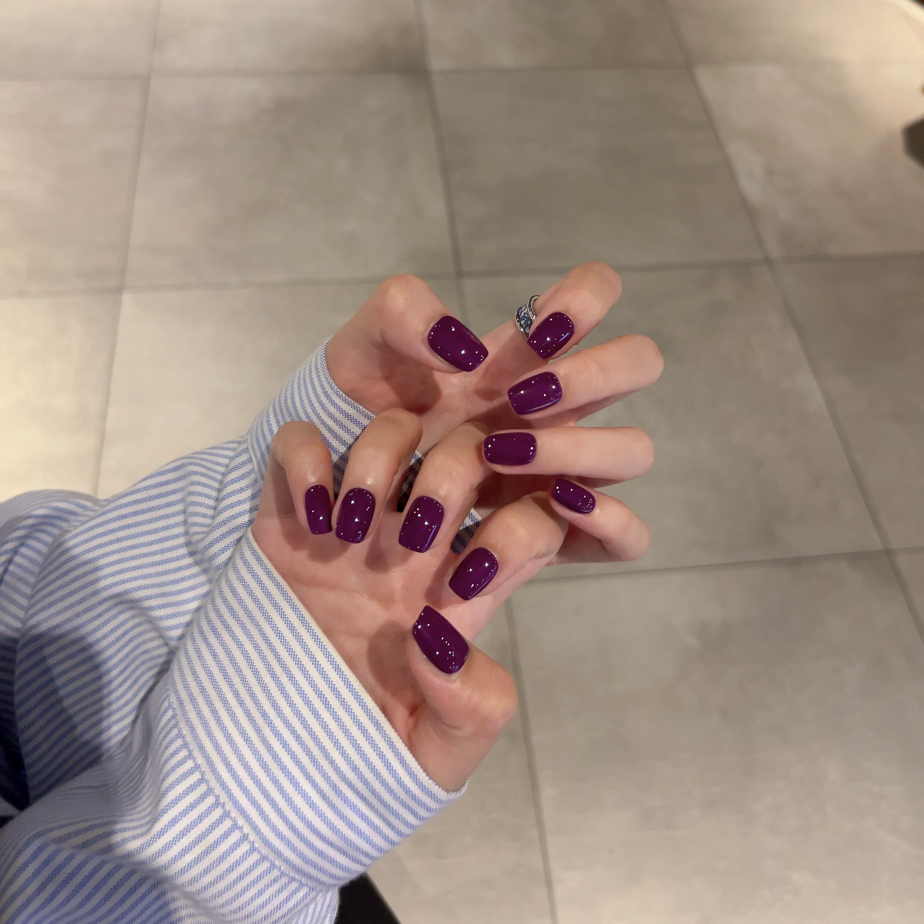 【酱紫梅】纯手工网红梅子酱紫色穿戴甲流行显白高品质美甲贴,淘宝优惠券,粉丝福利购,淘宝优惠卷