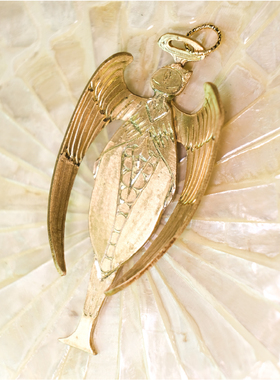 ooohhooo天使雕金吊坠