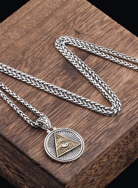 欧美男士复古圆牌硬币朋克风吊坠