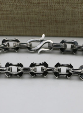 朋克风纯银龙骨饰品复古手链