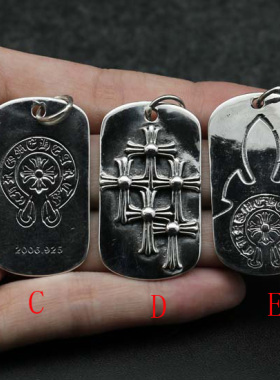 朋克风纯银十字架项坠童军花