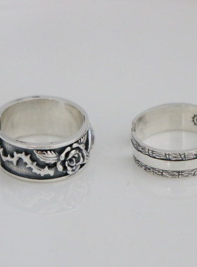 朋克风男士玫瑰复古上帝之眼指环