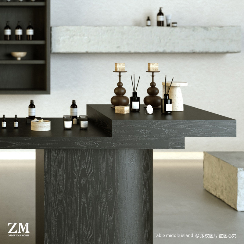 香氛店中岛桌香薰精油调香台蜡烛扩香石流水台木质组合长桌,淘宝优惠券,粉丝福利购,淘宝优惠卷
