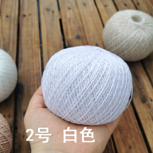 批手工钩针勾花DIY编织台桌布垫子本白米色老棉线0.8mm 1mm - 图1