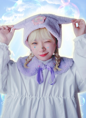 星星钉珠软妹毛绒假领子手工