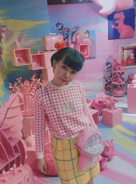 原创手作印花丝绒丸子春丽发包