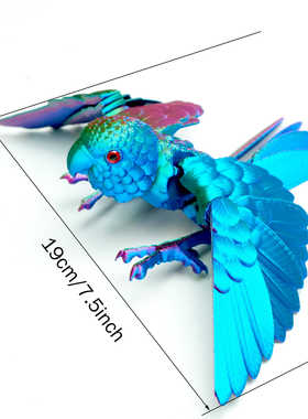 超可动3D打印鹦鹉立体带翅膀模型手办摆件玩具创意礼品桌面装饰品