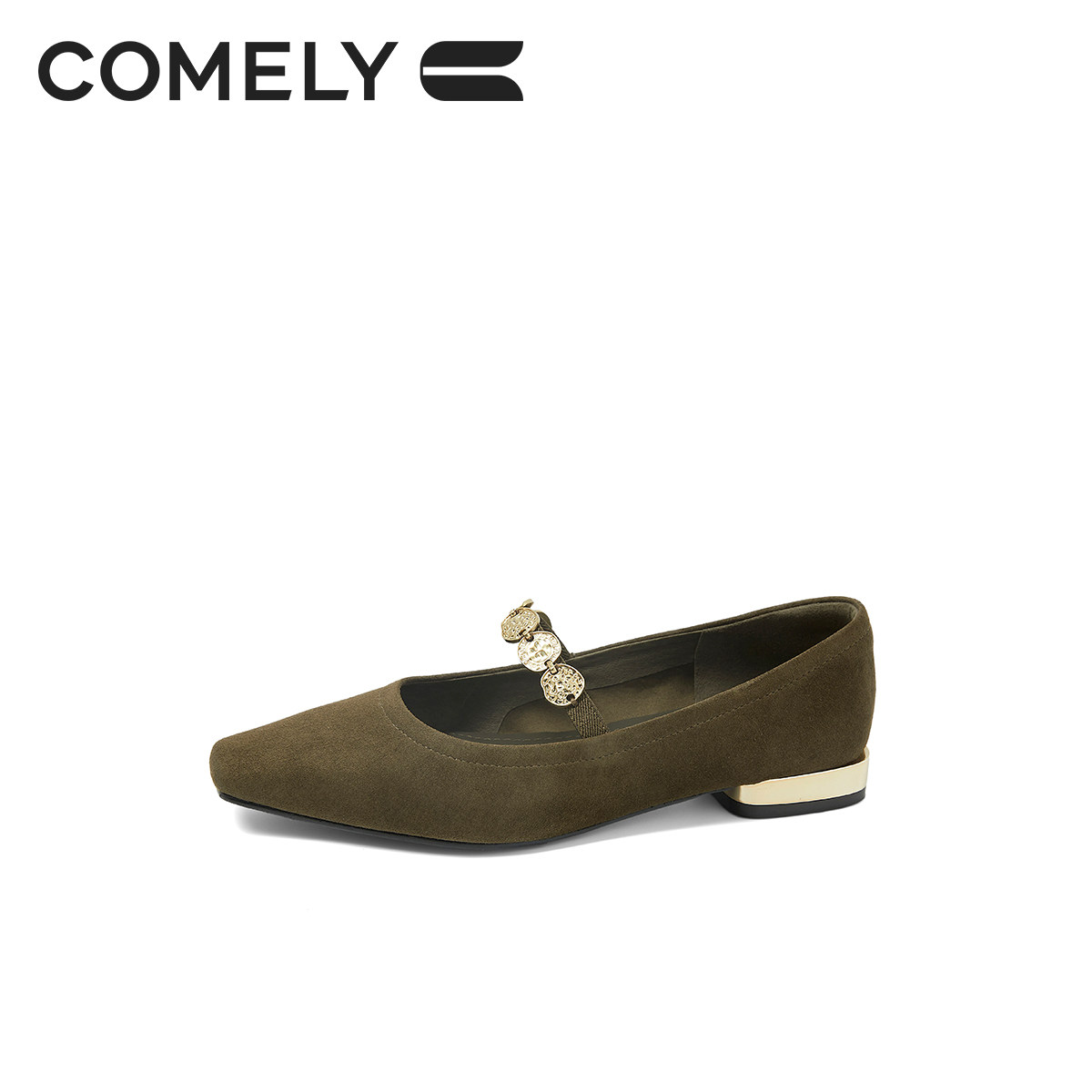 康莉秋季新款复古玛丽珍鞋女单鞋金币方头多宝鞋芭蕾平底鞋单鞋子,淘宝优惠券,粉丝福利购,淘宝优惠卷