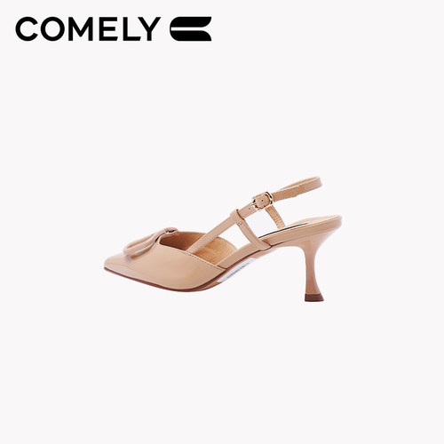 康莉商场同款细跟包头凉鞋女夏季优雅尖头真皮高跟时装凉鞋42122 - 图3