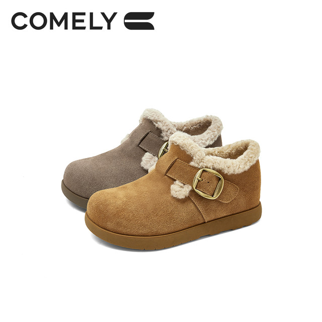 Kangli plus velvet Birkenstock shoes for women genuine leather 2025 winter new inner heightening Birkenstock all-inclusive snow boots short boots ankle boots