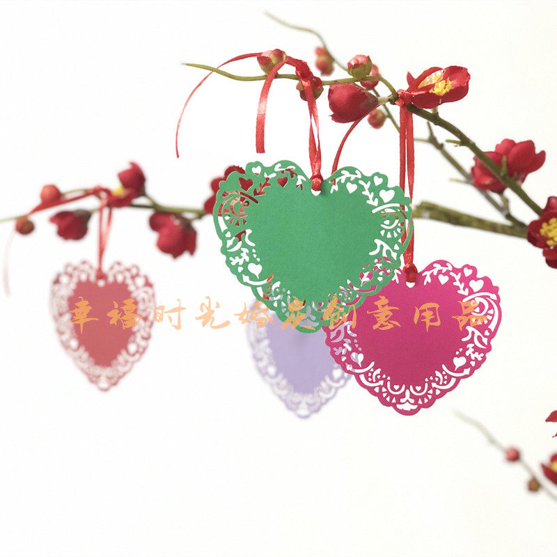 许愿卡彩色空白卡片节日装饰留言卡 感谢卡心愿祈福卡片祝福吊卡