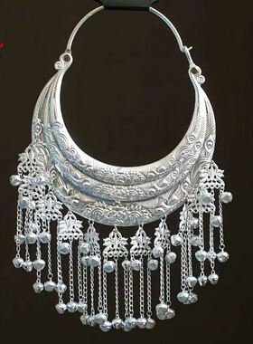 苗族铝项圈民族风舞台演出配饰 侗族仿银铝制项圈复古饰品