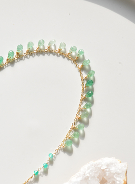 三合一草14k注金草莓晶项链