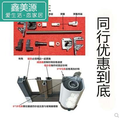卷筒隐形推拉式纱窗配件叠塑料纱门 鑫美源玩具纱窗/纱门