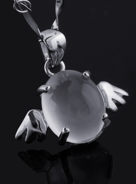 天使卡哇伊风纯银宝石项链