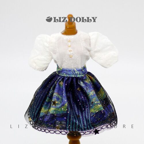 小布blythe【星纱半裙洋装套装】衬衫JB 日常MMK Azone Licca娃衣 - 图0