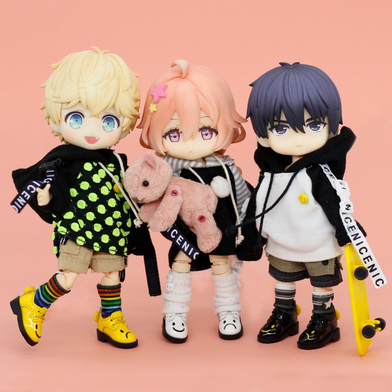 ob11娃衣服现货molly关节笑脸帽衫卫衣套装12分bjd GSC素体粘土 - 图0