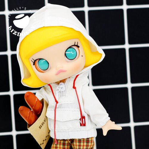 ob11mollyP9娃衣帽衫卫衣拼色冲锋衣外套娃娃衣服12分bjd GSC美结 - 图0