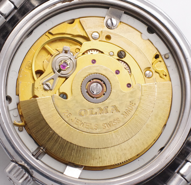 二手瑞士原装正品奥尔马OLMA白色盘全自动机械男士古董老手表2834