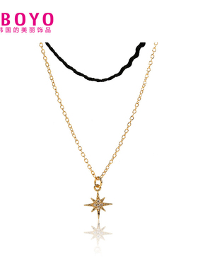 yiboyo学生十字架北极星锁骨链