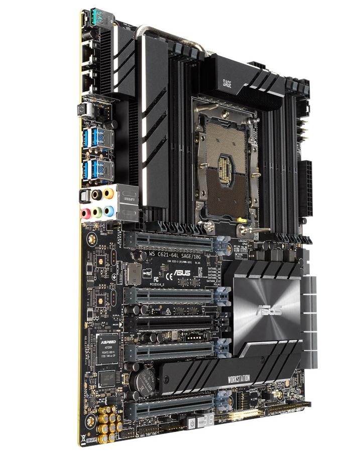 Asus/华硕 Pro WS C621-64L SAGE/10G LGA3647板载万兆工作站主板 - 图0